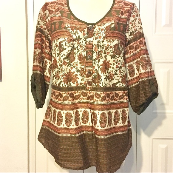 ART AND SOUL boho paisley tunic - Picture 1 of 6